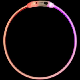 Светещ нашийник за куче Flamingo COLLAR LED RAINA MULTICOLOUR 2 режима с променящи се цветове + USB кабел